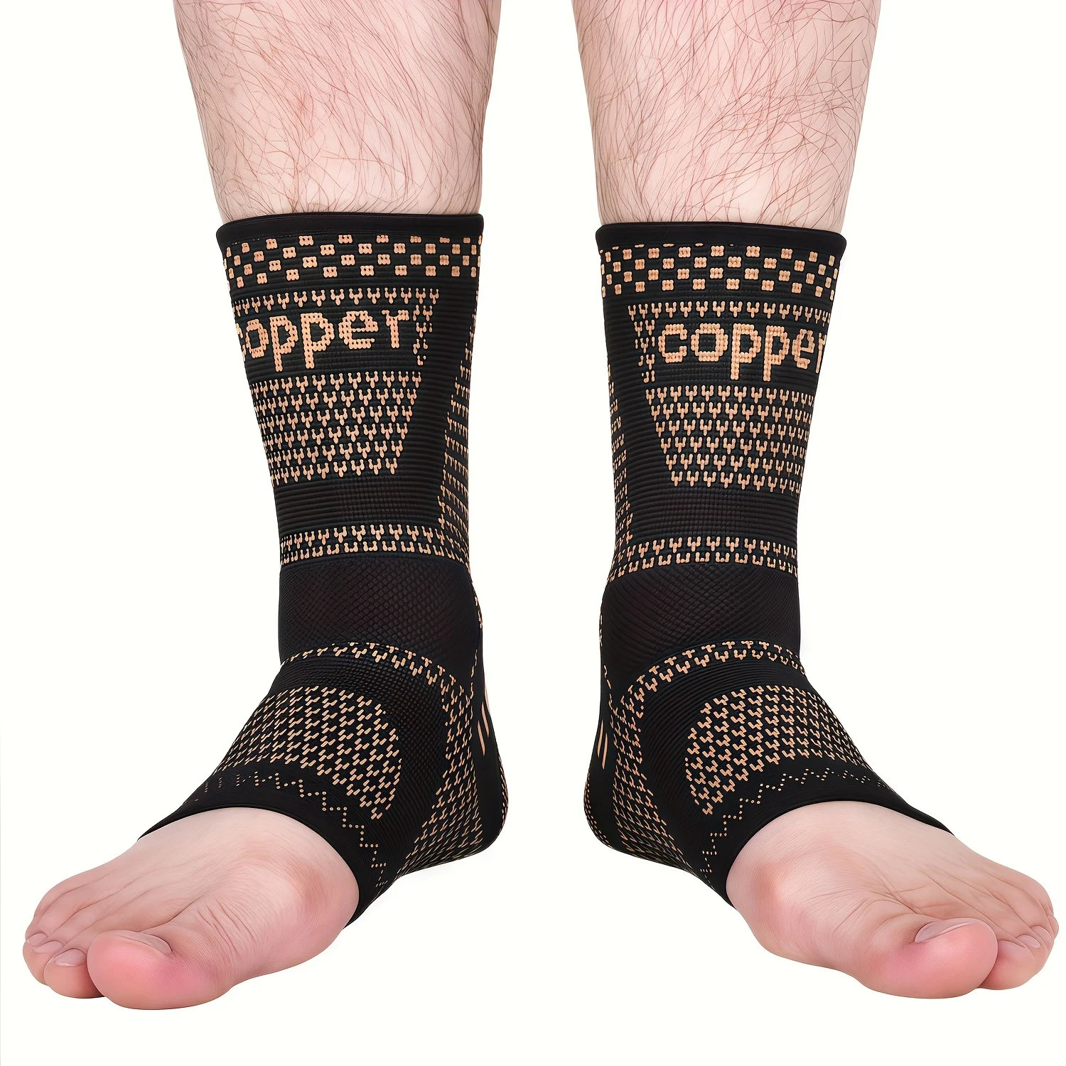 

2pcs Copper Ankle Compression Sleeves,Ankle Support Pressure Sleeves,Pressure Sleeves for Men And Women, Suitable For: Hiking