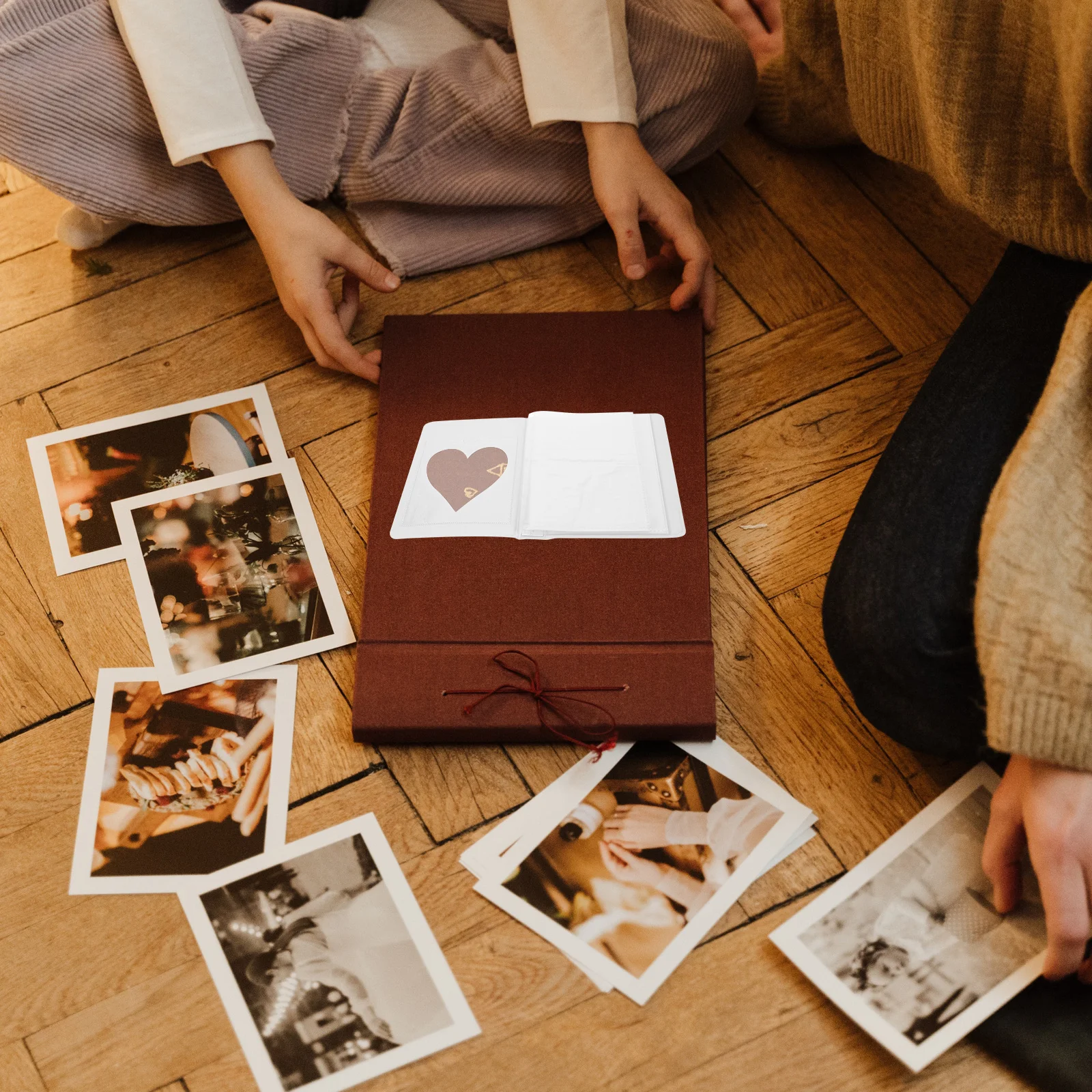 

Photo Album Lovely Heart Mini Decorative Photo Book Large Pages Portable for Wedding Birthday Memory Holder