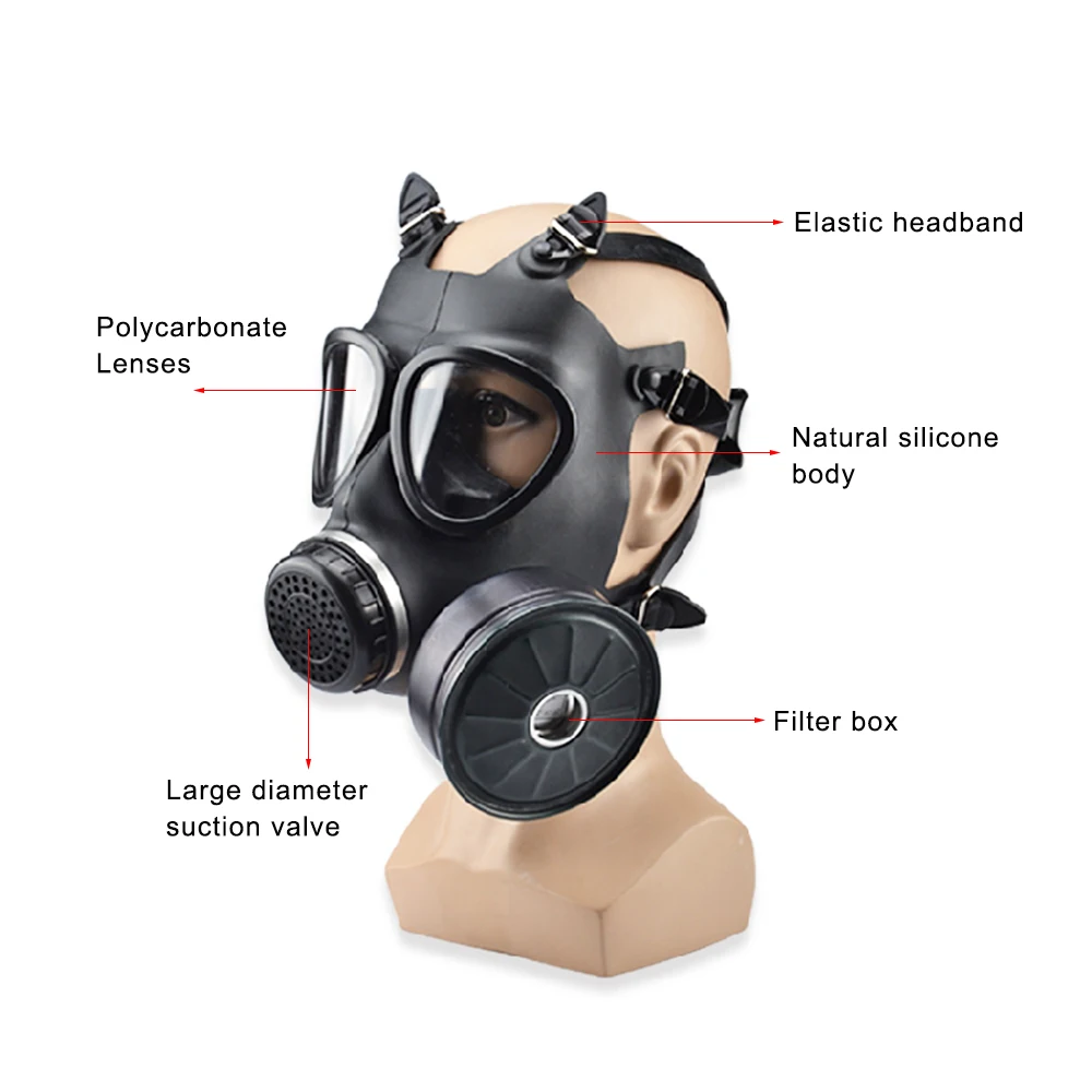 MF14 Type Gas Mask Full Face Classic Chemical Respirator Filter 87 Self-Priming Stimulation Nuclear Pollution Protection