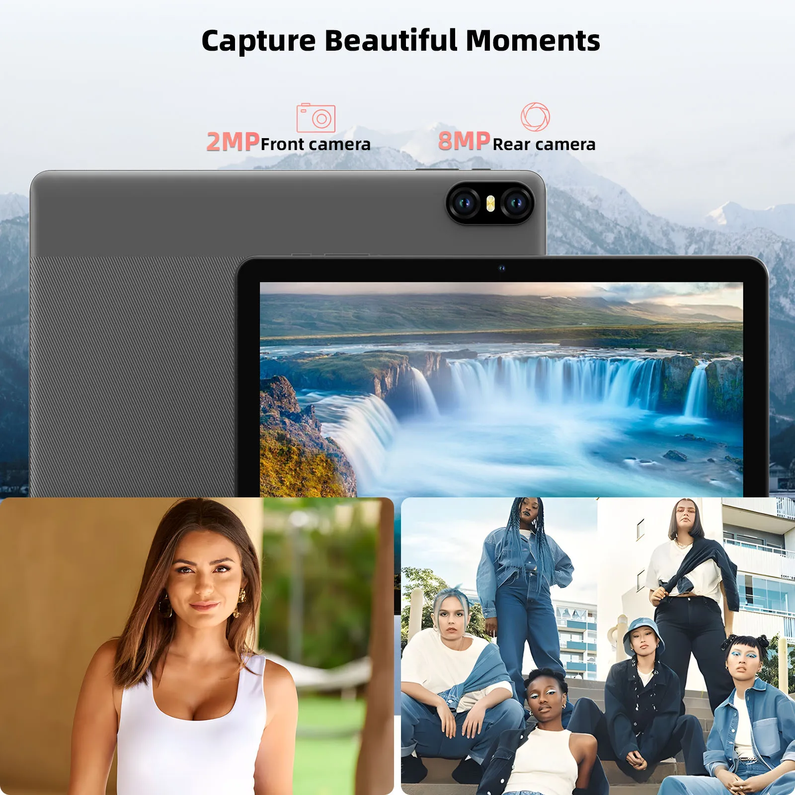 Tablet Android 14 da 10 pollici, processore octa-core, RAM da 8 GB (4+4), spazio di archiviazione da 64 GB ROM, memoria espandibile da 1 TB, doppia fotocamera, 1280