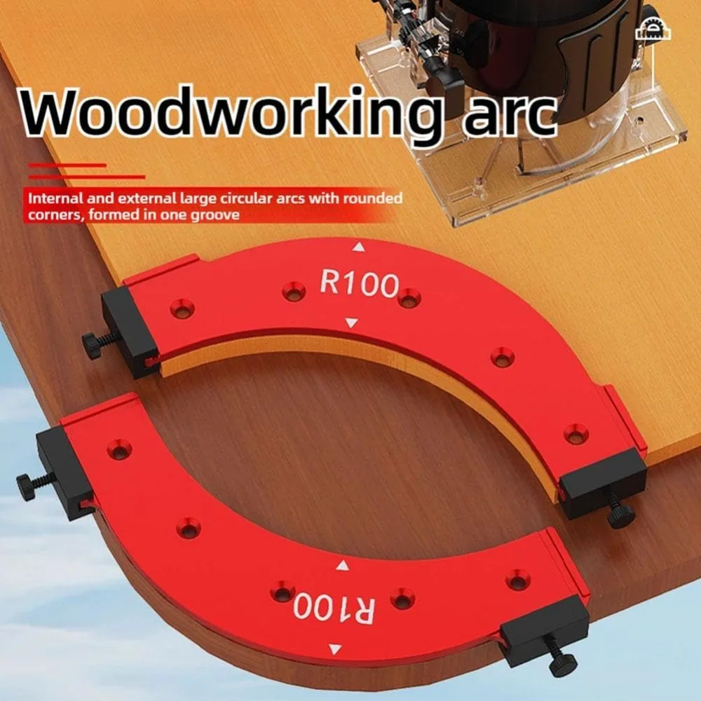 

Hight Quality R100-R300 Large Arc Mold Curved Angle Woodworking Chamfering Template Router Table Corner Radius