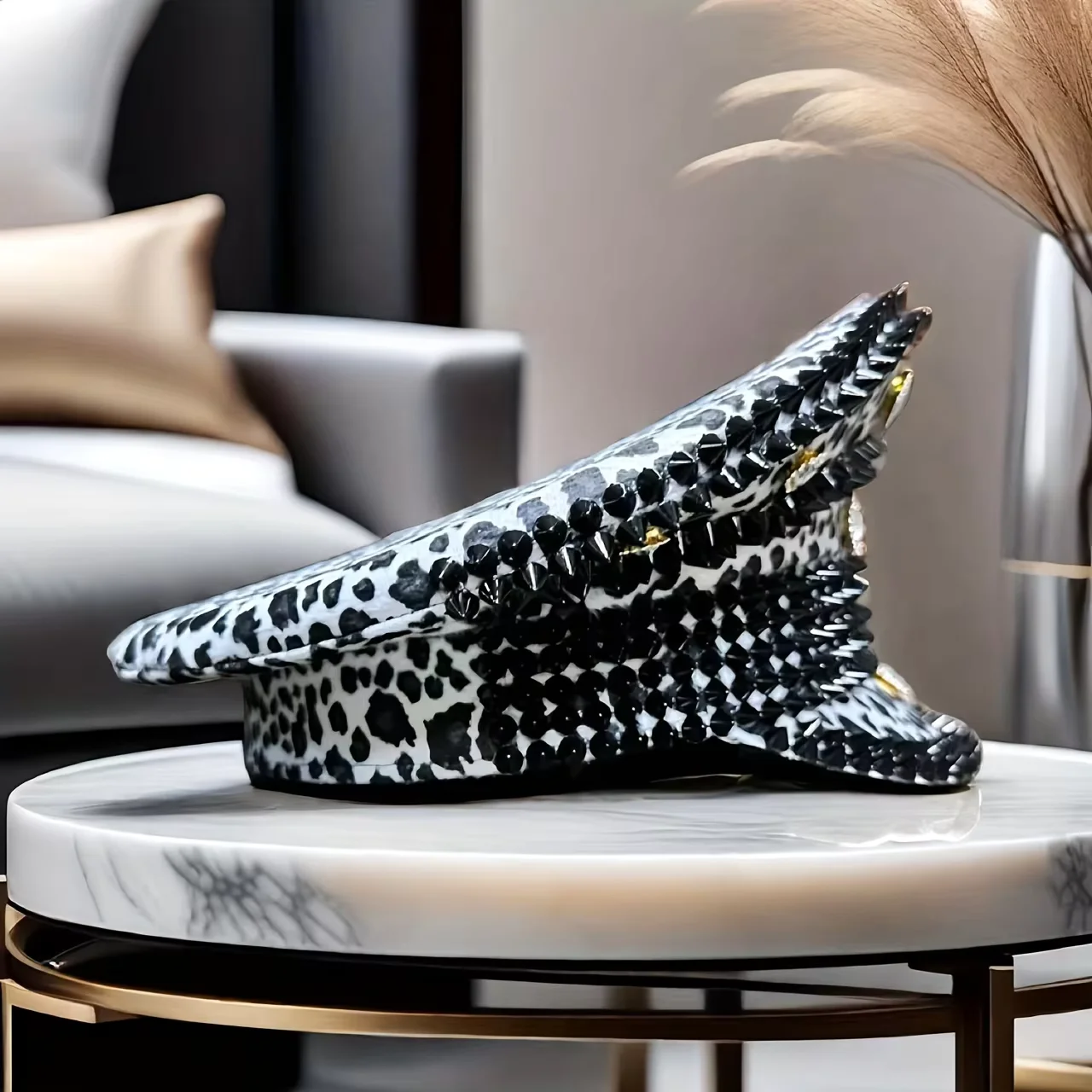 HongLuan Yellow Laser Leather Loop Captain Hat Rhinestone & Military Caps for Woman, Rave Festivals Accessories ＆ Party Cap Man