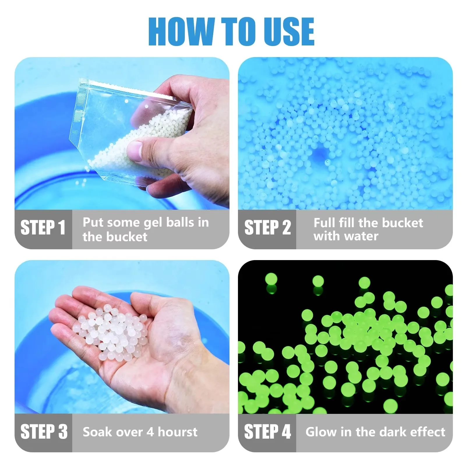 Accessoires pour odorà billes de gel, activateur, brille dans le noir, compatible avec Orbeez