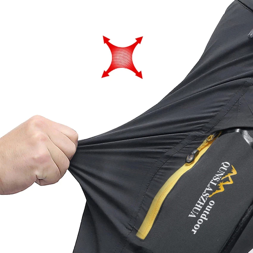 Summer New Men\'s Outdoor Waterproof Breathable Hiking Camping Fishing Climbing Detachable Assault Pants Plus Size 6XL Trousers
