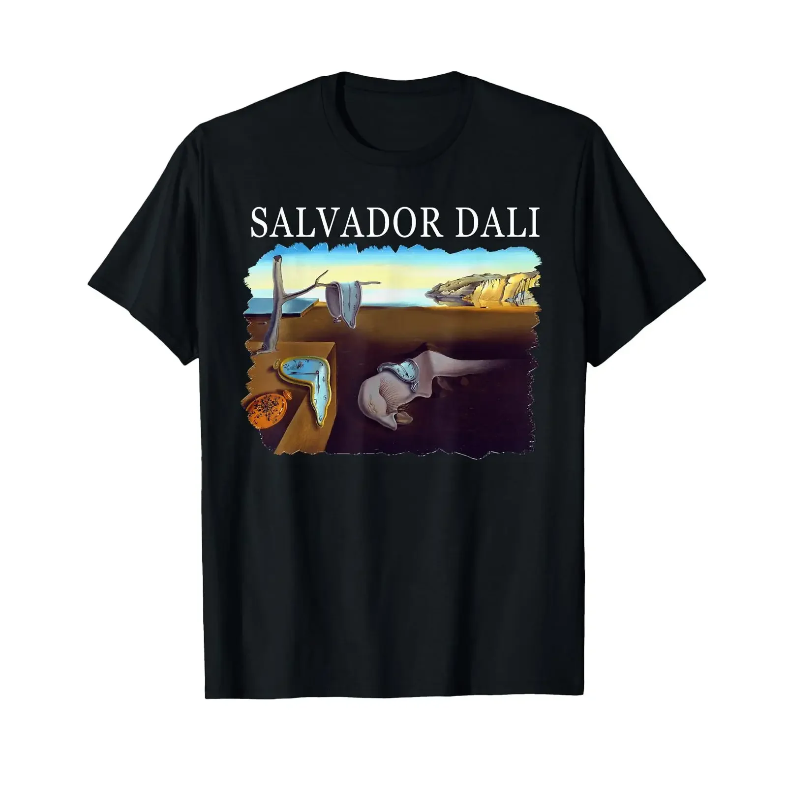 The Persistence of Memory von Dali T-Shirt im Vintage-Stil, gewaschen, atmungsaktiv, grafische Herrenmode, weiche Streetwear, vielseitig, stilvoll