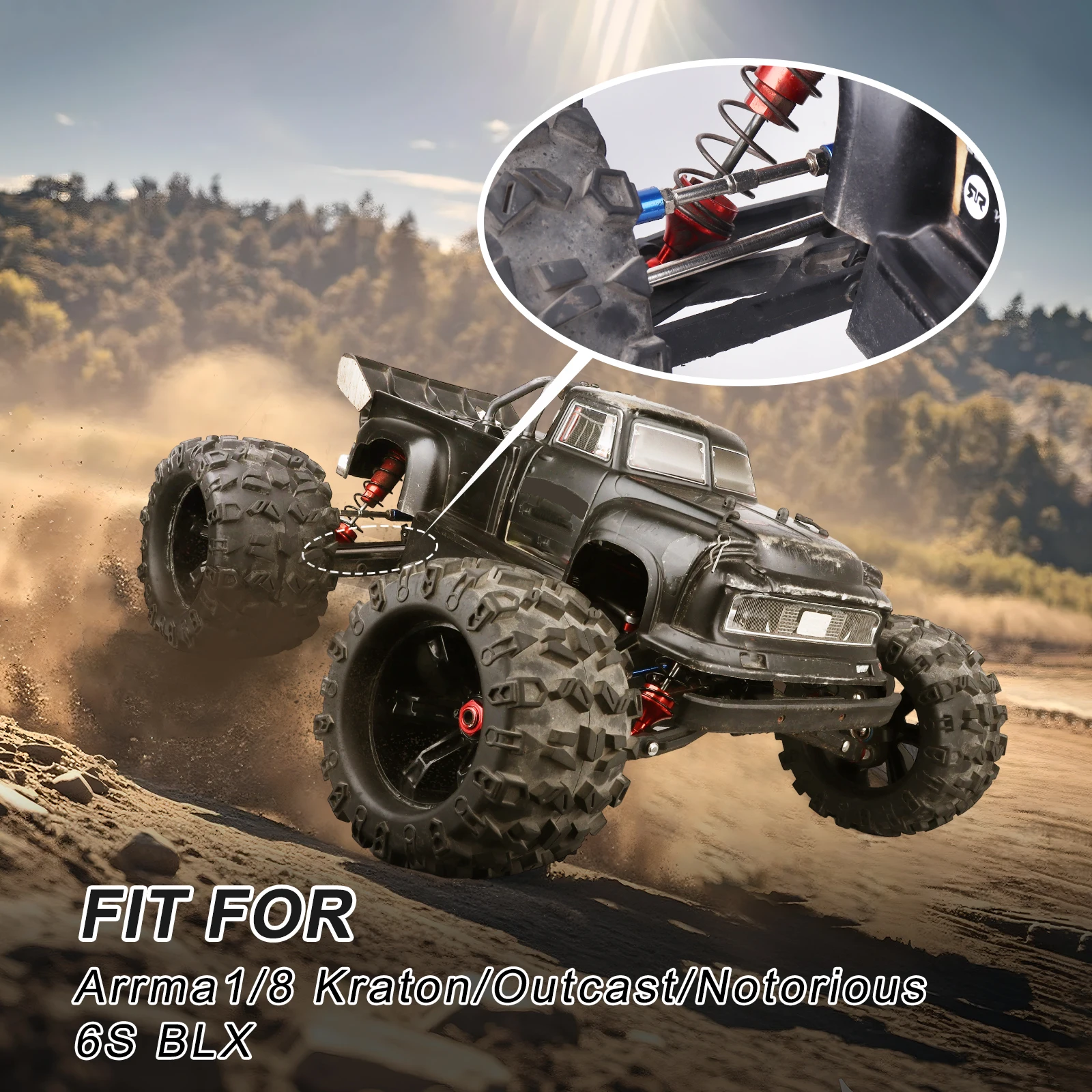 HobbyPark Steel Driveshafts Replacement Rear CVD for Arrma Notorious Talion Outcast 6S view 5