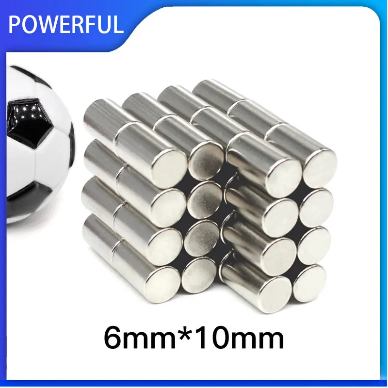 10~200PCS 6x10mm Spuer Strong Neodymium Magnet NdFeB Powerful Magnetic Small Round Rare Earth N35 Magnets 6*10mm