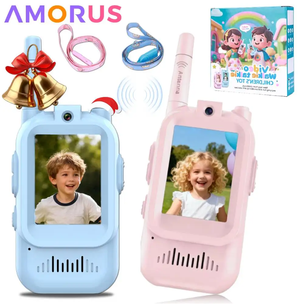 Video Walkie Talkies for Kids 2 Pack Rechargeable Toddler Toys  for Indoor Camping Travel  Birthday Gfits for Kids Ages 3-12