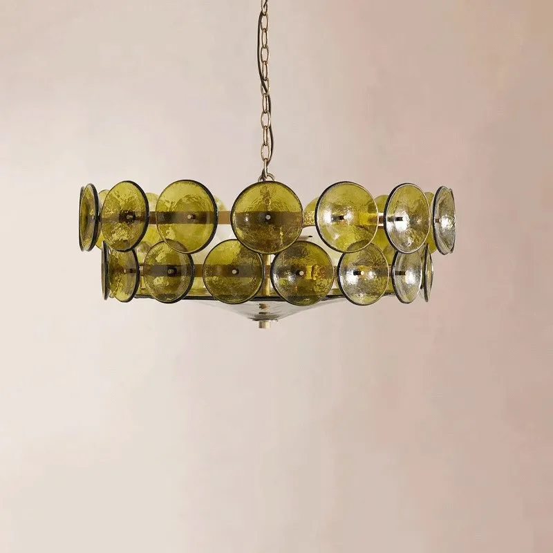Luksusowe francuskie designerskie szklane lampy wiszące do salonu, jadalni, sypialni, retro nordycki żyrandol do pokoju gościnnego.