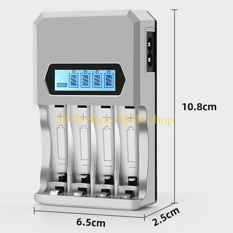 

587B Independent 4 Bay Charging Slots USB Battery for 1.2V AA 3A Batteries