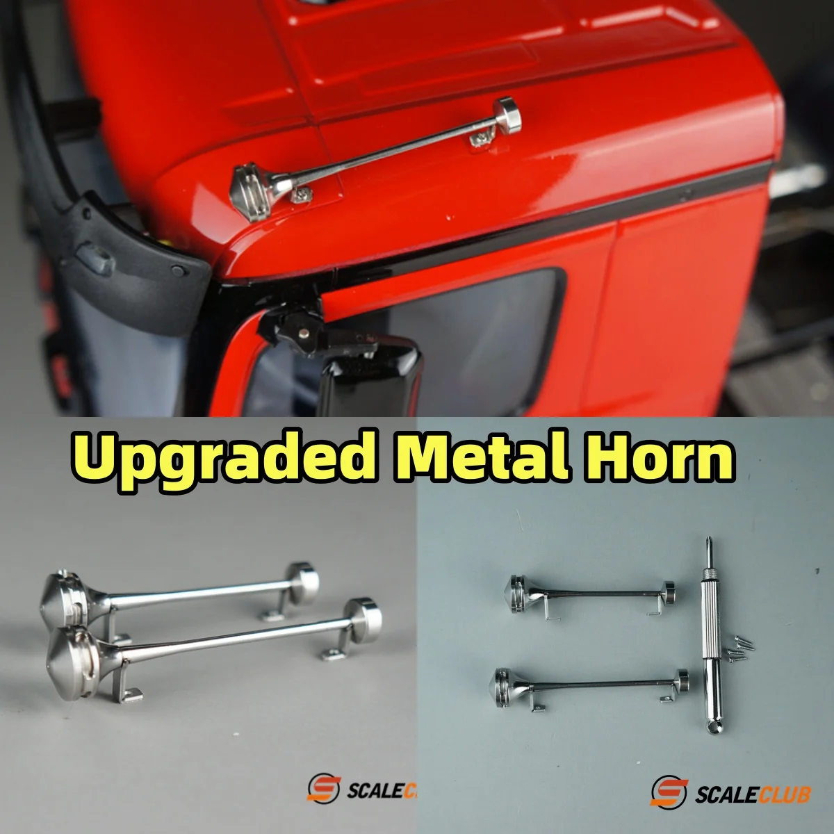 

Metal Whistle Horn For 1/ 14 Tamiya Lesu Scania Man Mercedes-Benz King Gl Actros Tractor Truck Trailer Electric Car Parts