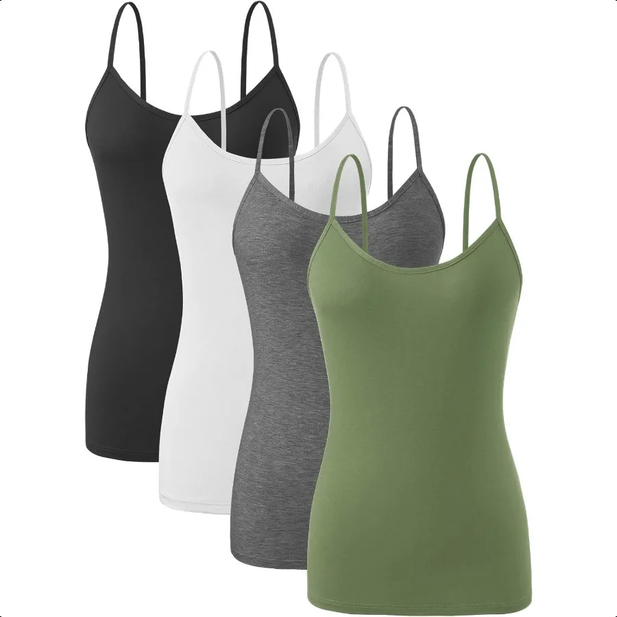 

Orrpally Basic Cami Tank Tops Women Lightweight Camisole Stretch Tank Top Adjustable 4Pack