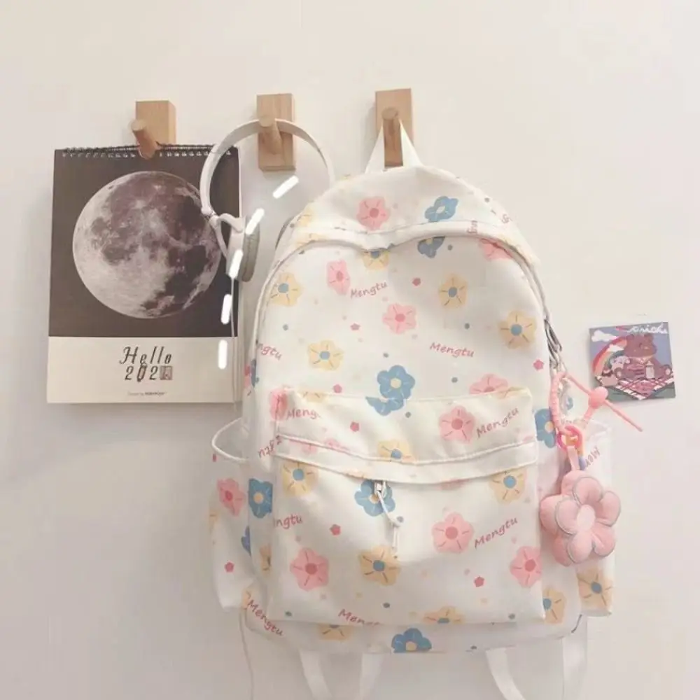 Large Capacity Shoulder Bag Casual Fashion Cartoon Print Lightweight Rucksack Wear-resistant Student Schoolbag