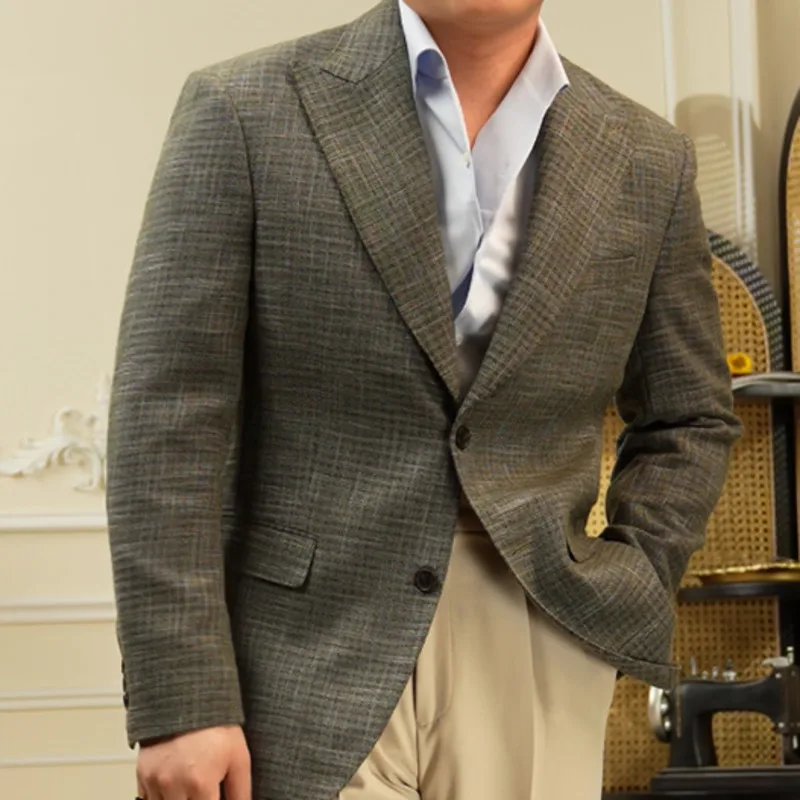 

Siwan Italian Naples темно-зеленый клетчатый костюм модный повседневный пиджак Masculino осенний шерстяной мужской пиджак костюм мужской стильный пиджак