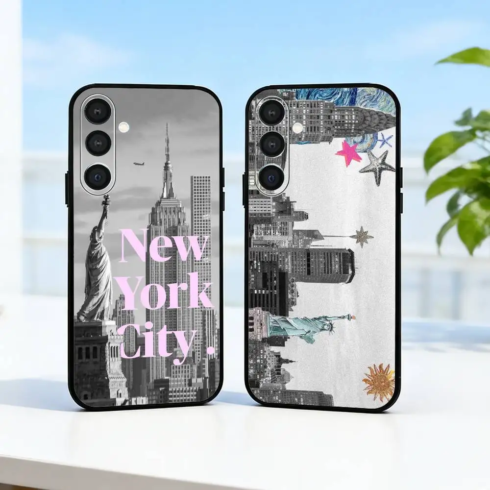 Lovely City N-New Y-York  Phone Case For Samsung  A73,A21s,A22,A31,A32,A52,A53,A71,A80,Soft Black Shell