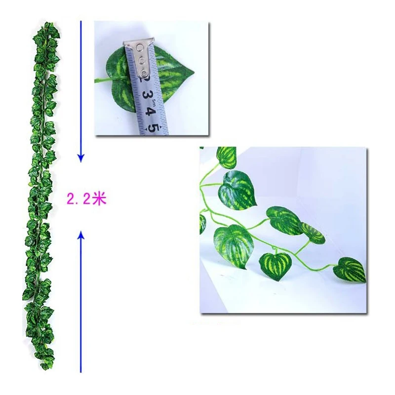 Tốt Nhất 2.2M Trang Trí Nhà Nhân Tạo Lá Thường Xuân Vòng Hoa Thực Vật Cây Nho Giả Tán Lá Hoa Hoa Tán Xanh Lá Cây Thường Xuân Vòng Hoa