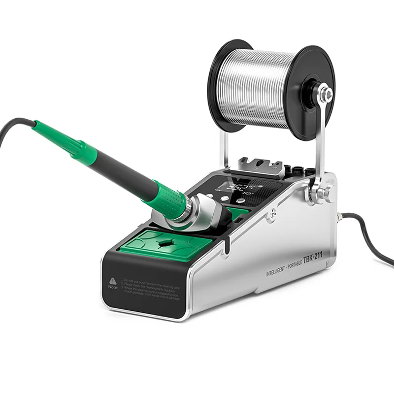 2-In-1 Soldering Iron 210 ° C Digital Temperature Automatic Brush Expandable Smoke Fan Portable and Rechargeable