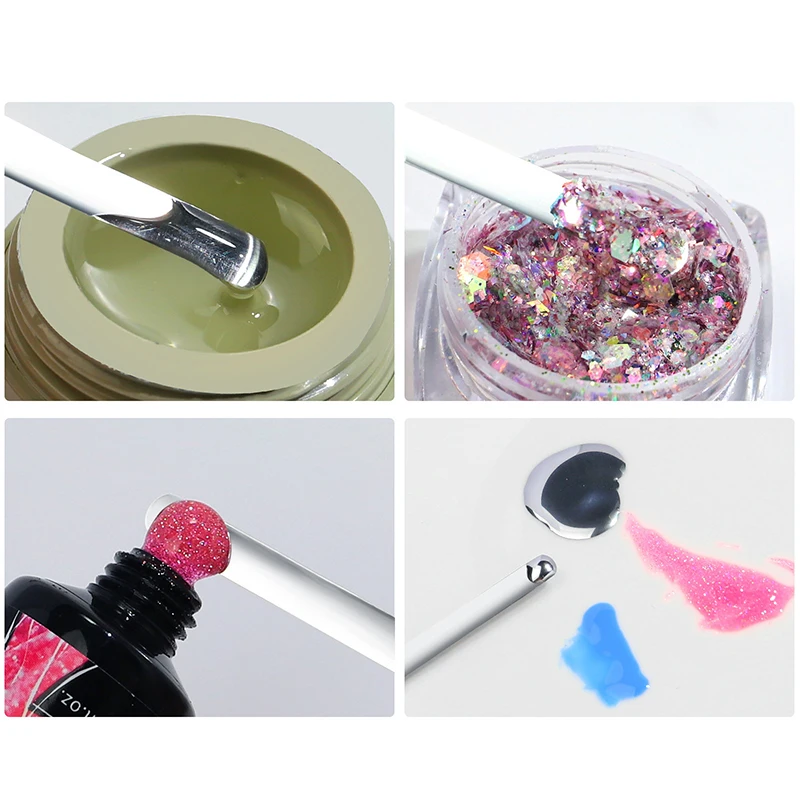 Aço inoxidável Mixing Foundation Stick, Haste Adesiva, Nail Art Agitando, Espátula, Ferramenta Cosmética Multiuso