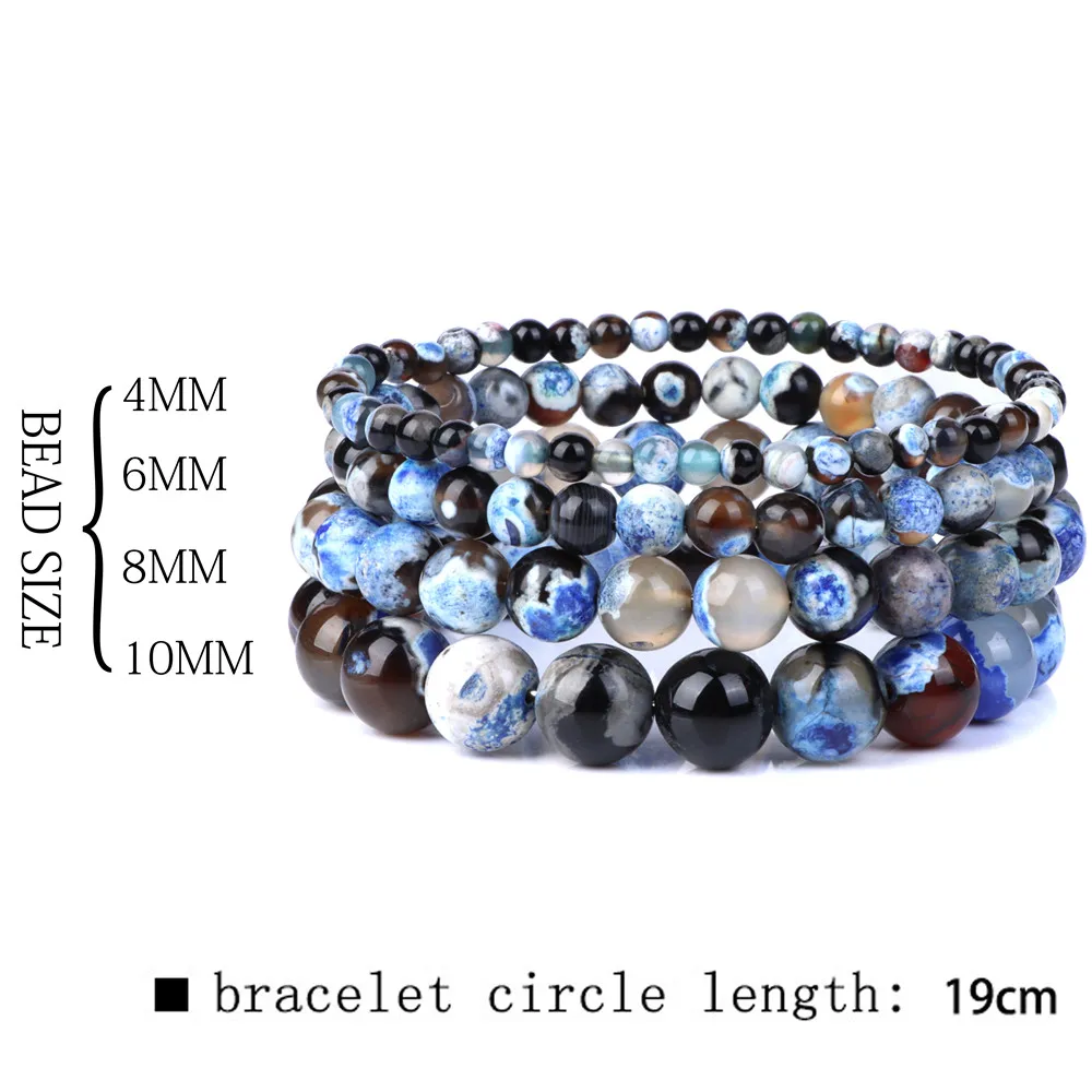 4/6/8/10mm Reiki Chakra Beads Bracelets Women Men Agates Stone Beaded Elastic Bracelet Healing Bangle Yoga Party Fashion Jewelry