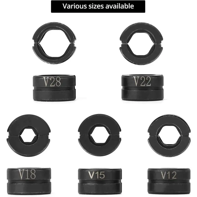 5 Pieces Press Jaws V Contour, V12/15/18/22/28 mm Contour for Crimping Pliers Copper Pipe