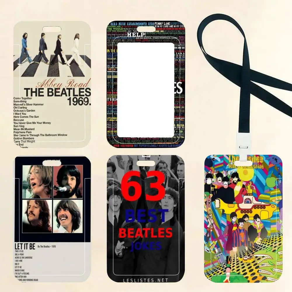 Band The B-Beatles Abbey Road  ID Card Holder Neck Strap Pendant Door Badge Holder Lanyards Keychain Work Credential Case Gift