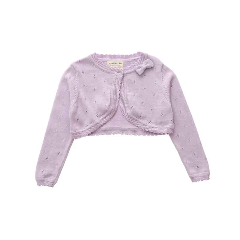 A Korean version butterfly bow for children, small shawl, children's air-conditioned shirt, summer girls' knitted cardigan jacke