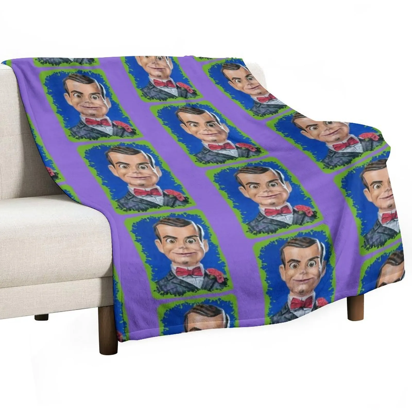 Spooky Ventriloquist Dummy monster slime Throw Blanket Shaggy funny gift Furrys warm winter Plaid on the sofa Weighted Blankets