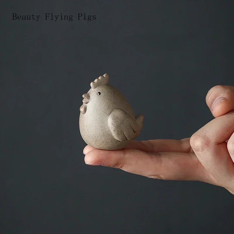 Ceramic Fingertip Tea Pet Twelve Zodiac Zodiac Pig, Sheep, Chicken, Rabbit Tea Play Office Home Purple Sand Decoration