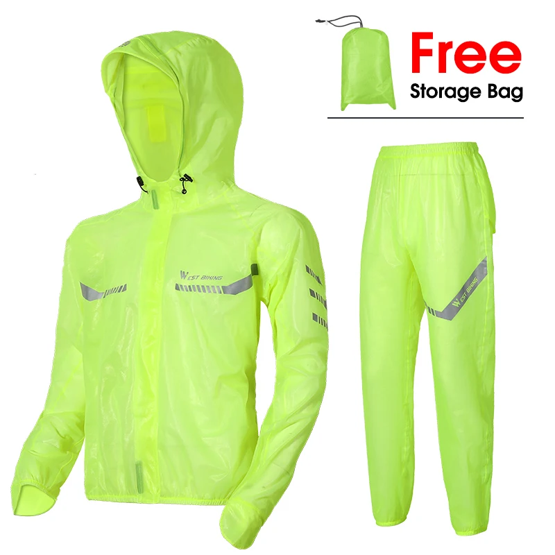 

New Waterproof Bike Raincoat Set Windproof Reflective Jacket Pants for Electric Mountain Bike Men Women Cycling Gear