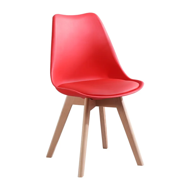 Stylish and simple solid wood dining chair outdoor leisure negotiation office chair soft bag backrest