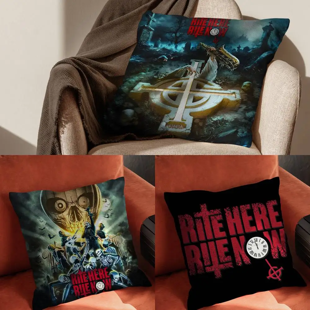 

Band G-Ghost Rite Here Rite NowPillowcase For Car Pillows 60x60 Cushions Luxury Double Sided Cover Home And Decoration Sofa 30x3
