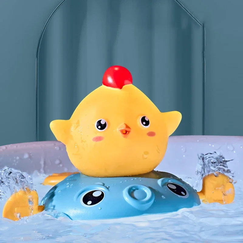 Juguetes de baño para niños, Pufferfish y pollitos, juguetes de baño apilables, juguetes interactivos multicolores, regalos de temperatura del agua