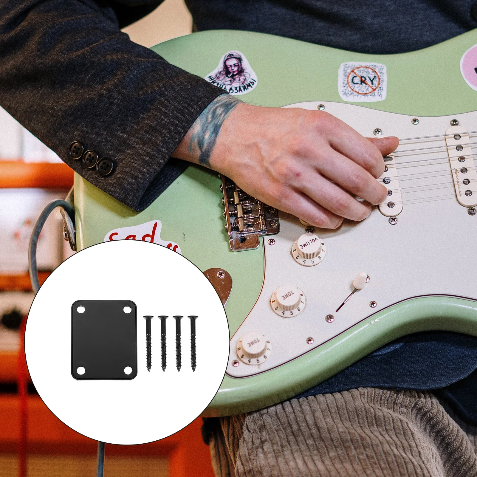 

1 set 1 Set Electric Guitar Neck Plates Metal Neck Joint Board Replacement For Bass Part Bass Part Guitar Accessories