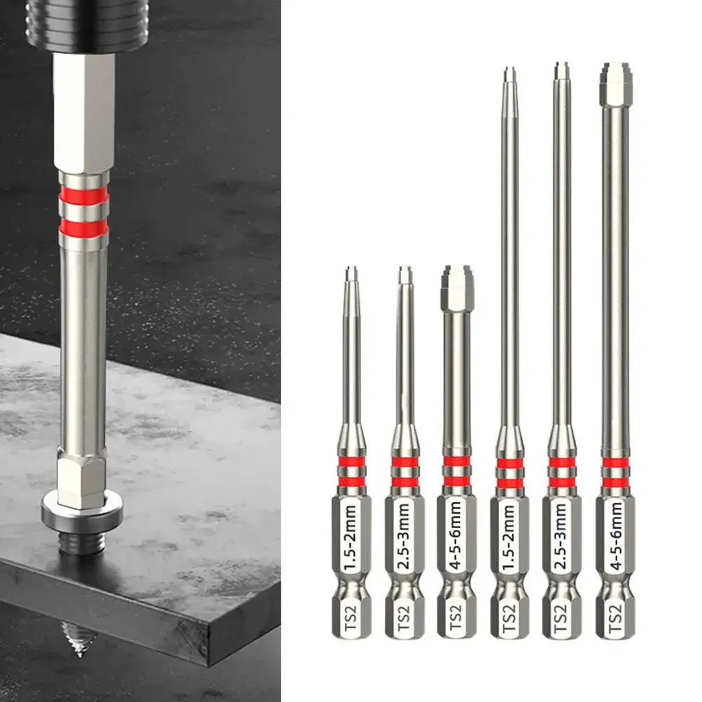 6-teiliges Pagoden-Stufen-Sechskant-Schraubendreher-Bit-Set, S2-Legierungsstahl Sechskantschaft-Bits mit Magnetspitzen in Verschiedenen Größen für Elektrobohrer und Schraubendreher – Detail 5