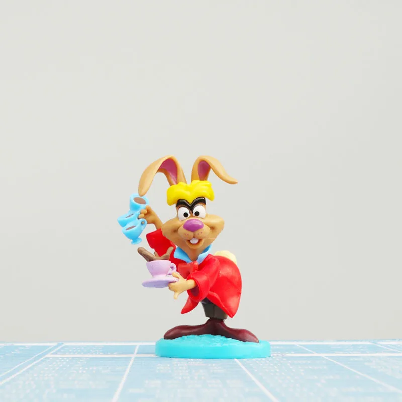 6-10 سنتيمتر 6 قطعة/الوحدة أليس في بلاد العجائب شيشاير القط الأبيض أرنب كعكة سيارة مكتب الديكور الشكل اللعب