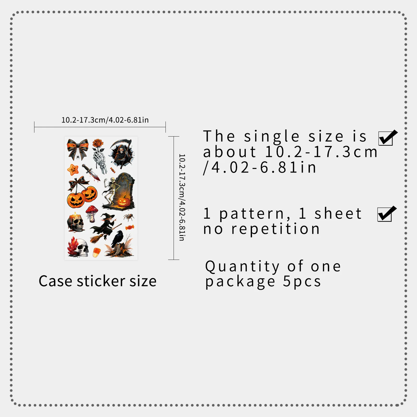 5 -10 -15 Pcs Halloween Night Stickers Holiday Transparent PET Waterproof Journal Supplies for Laptop Phone Case Gift