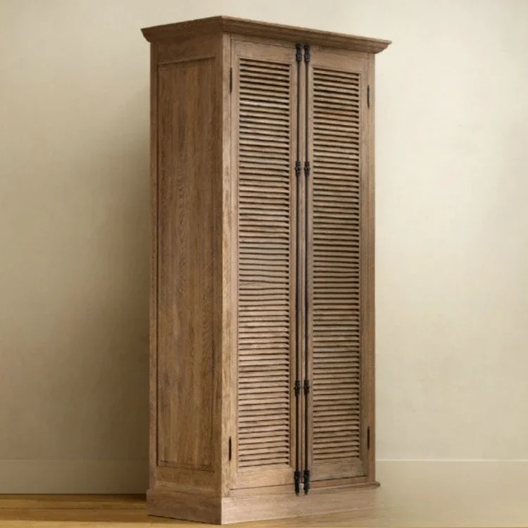 الخشب الصلب الأمريكي، خزانة ملابس بباب مصراع غرفة النوم، سجل قديم، خزانة ملابس بباب مزدوج #4