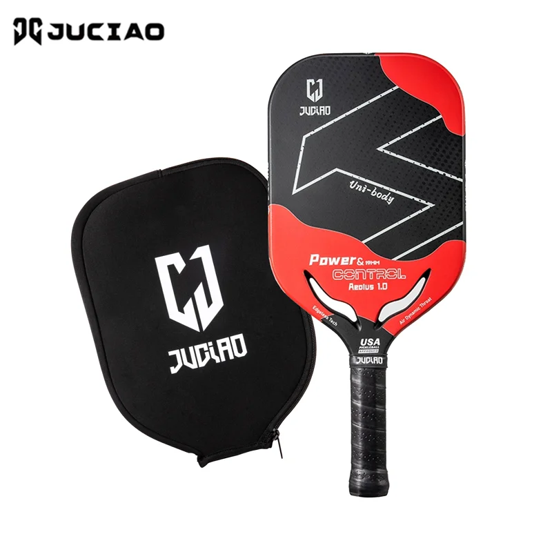 

JUCIAO Carbon Fiber Pickleball Paddle With Aero Throat USAPA Approved 19MM Thermoformed Pickleball Racket for Power & Control