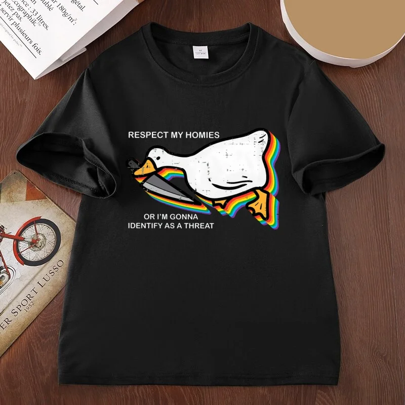 Silly Goose Ally Pride T Shirt LGBTQ Ally T-shirt Queer Rights Ally Top Pride Month Gay Rights T Shirts Casual Round Neck