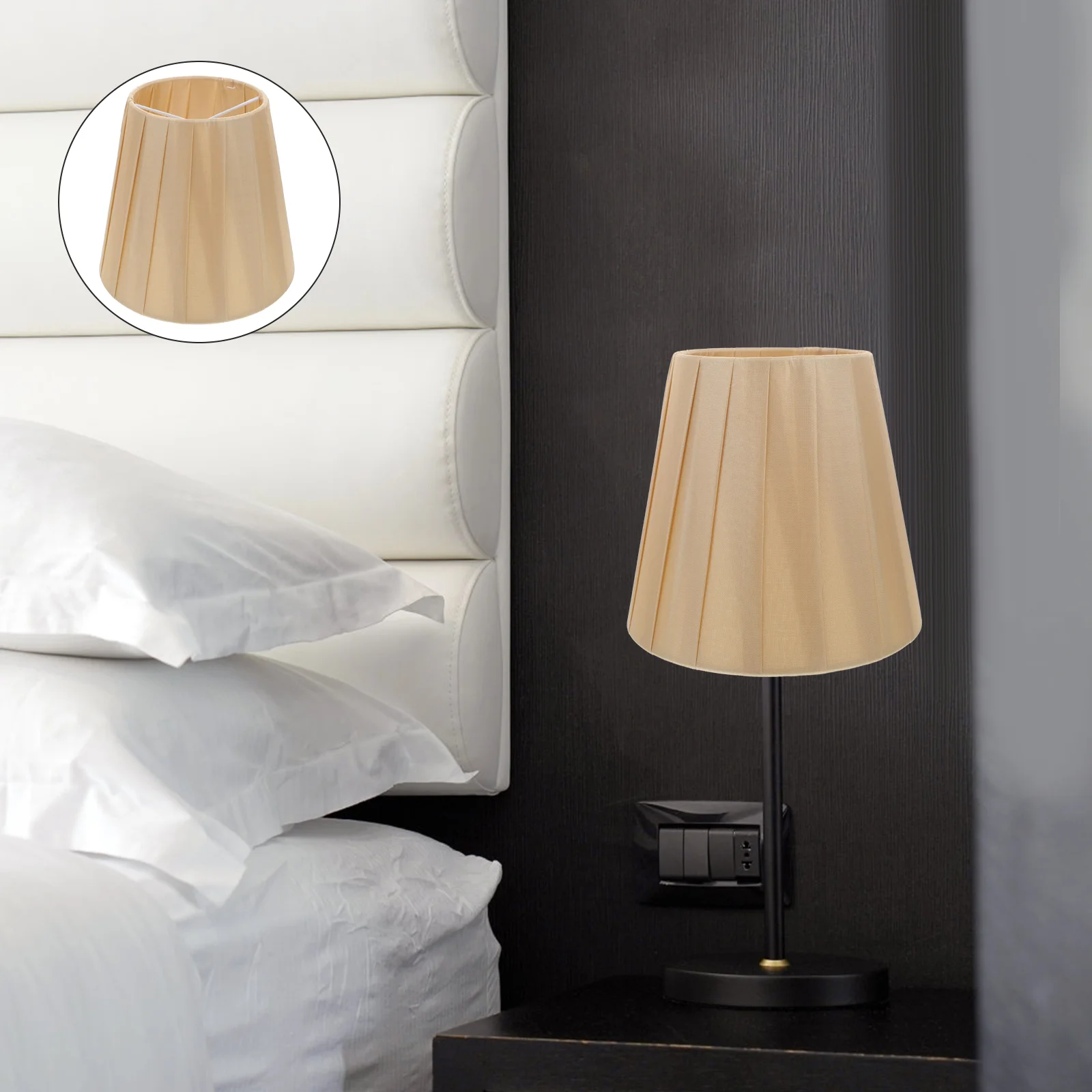 Piccola lampada da comodino Lampadina in tessuto Paralume Lampade a sospensione Copertura in stile moderno Panno rosa per bambini