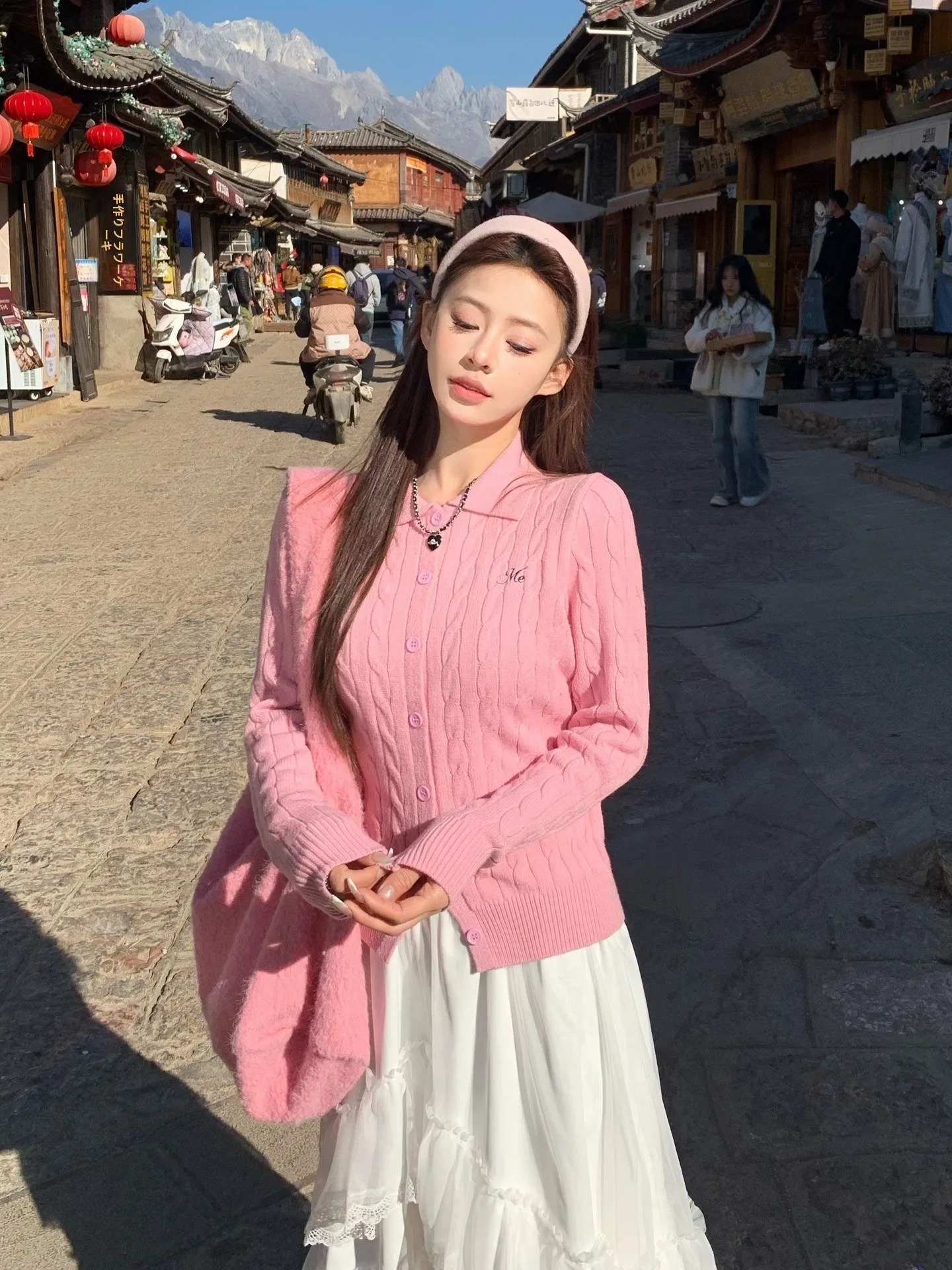 

Вязаный кардиган для похудения с открытым воротом, женская верхняя одежда на весну-осень, повседневный свитер прямого кроя с узором «косы»