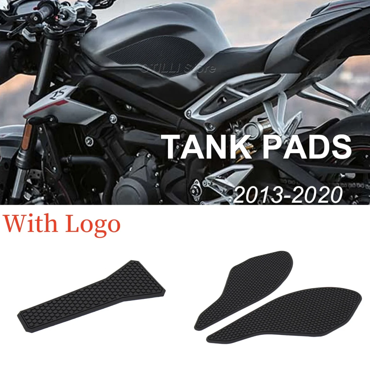 

Мотоциклетные резиновые накладки на бак, наклейка, противоскользящая защитная накладка на масляный бак, наклейка, защита для DAYTONA 675/R Street Triple 765 R/RS 13-20