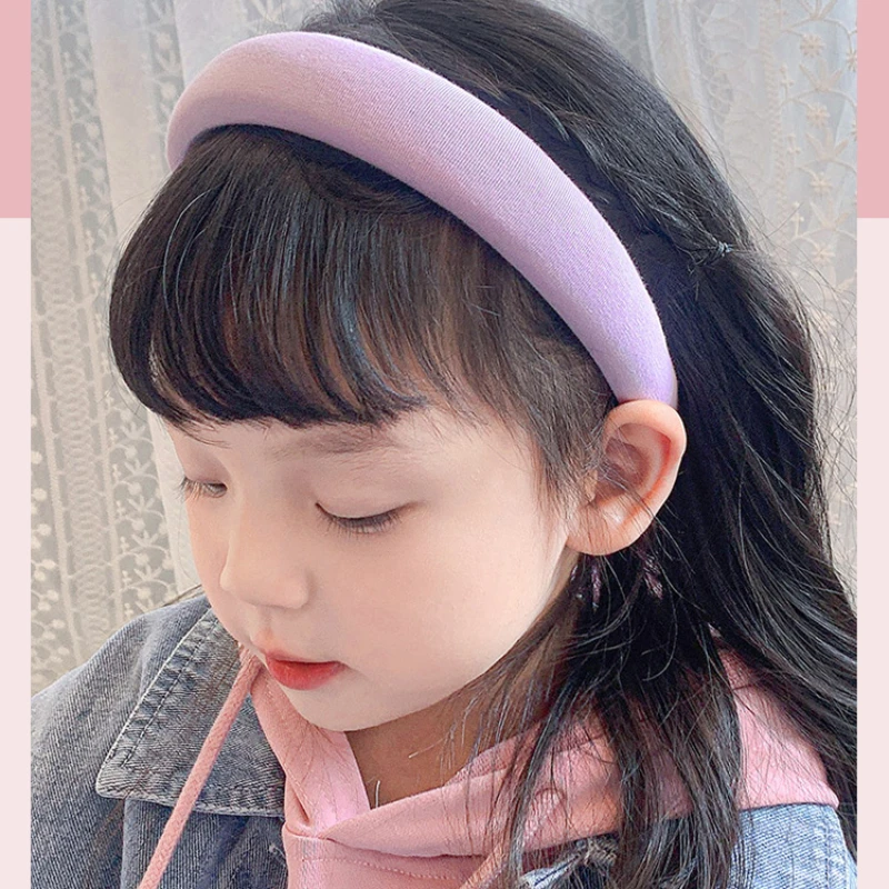 Women Girls Fashion Sponge Wide Edge Candy Color Solid Ornament Hair Hoops Adult Lovely Headbands Female Sweet Hair Accessories