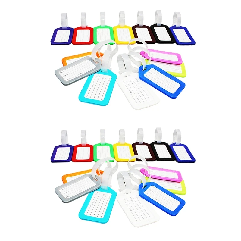 

20X Travel Luggage Bag Tag Plastic Suitcase Baggage Office Name Address ID Label