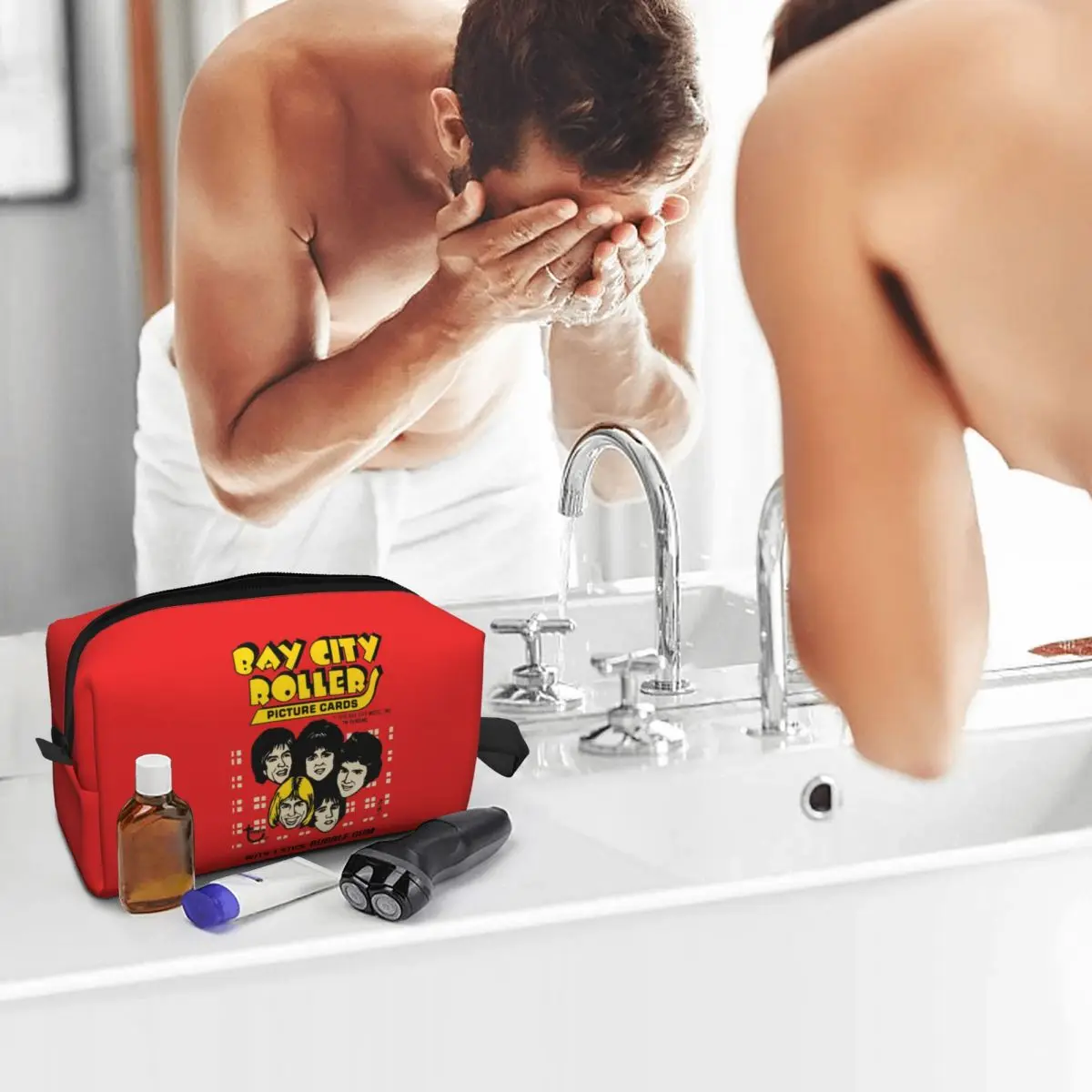 Bay City Rollers Music Band Makeup Bag Cosmetic Organizer Storage Dopp Kit Toiletry Cosmetic Bag Women Beauty Travel Pencil Case