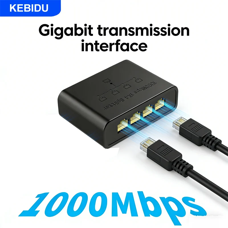

KEBIDU 5-портовый гигабитный сетевой коммутатор, расширитель сети Ethernet, высокопроизводительный RJ45-хаб, интернет-сплиттер