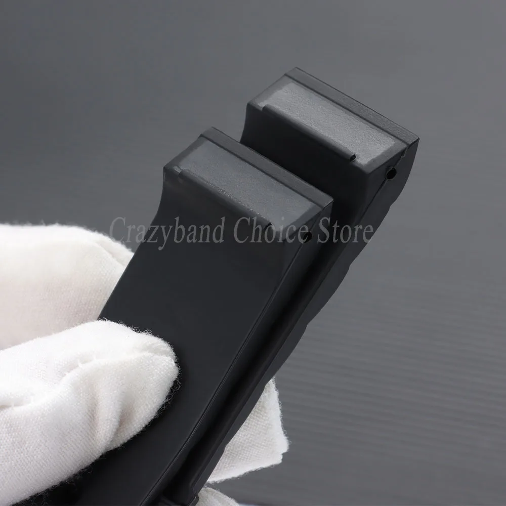 High Quality Rubber Watch Band for Cartier Santos 100 Black Watches Strap Men's Women's Silicone Accessories Bracelet 23mm Wrist