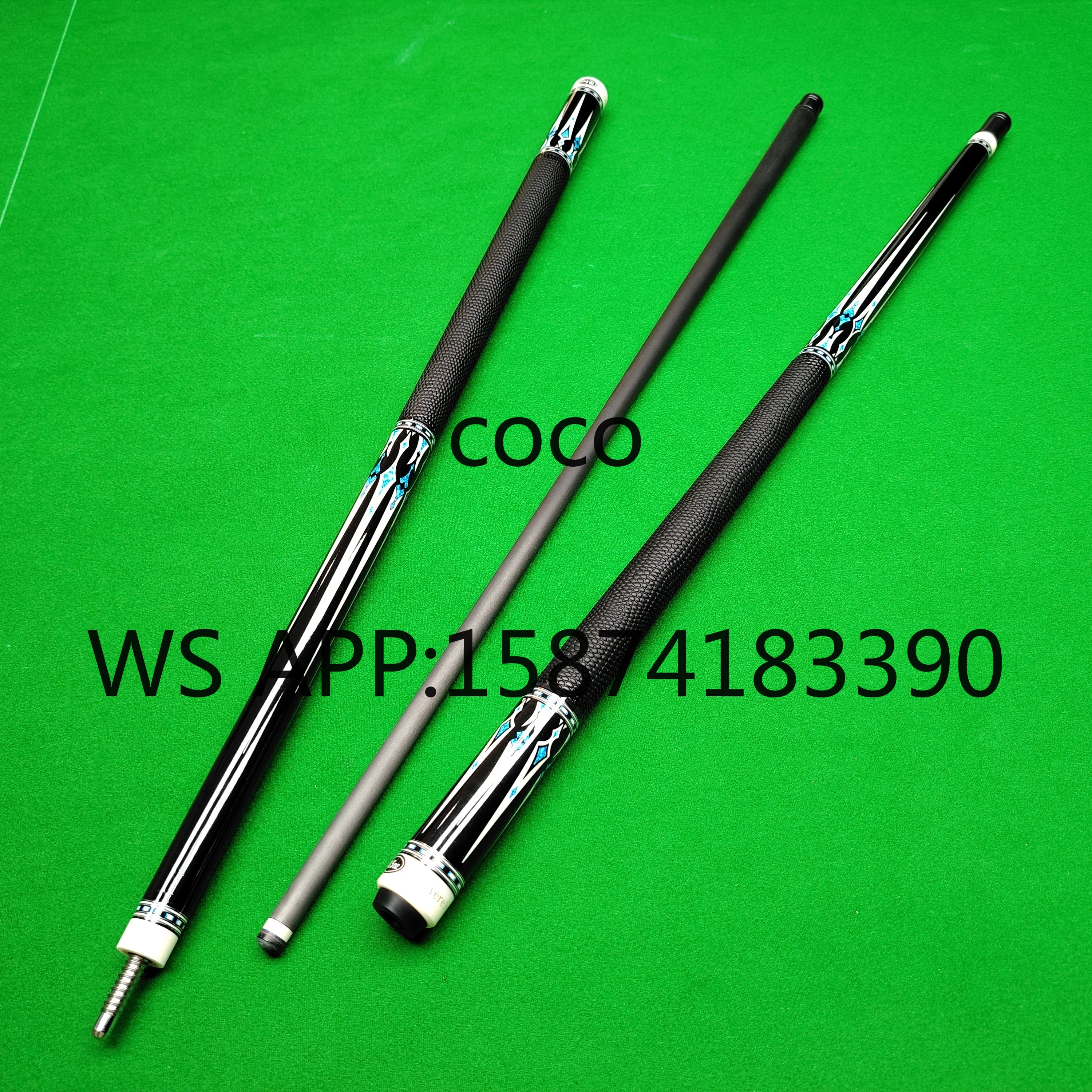 Professional Handmade Pool Cue Stick, 100% Real Carbon Fiber 1/2 Joint with 11.5mm 12.5mm Tips