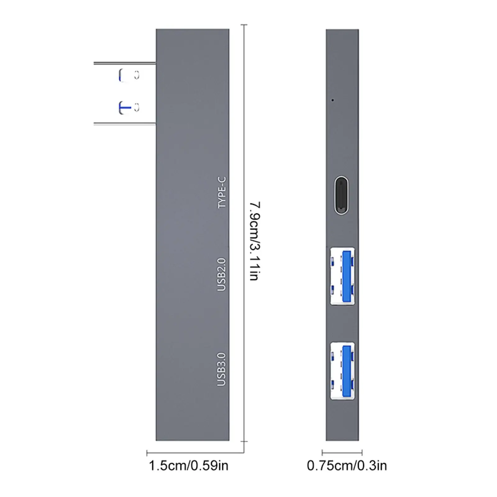 USB 3.0 Hub USB Adapter Portable 3 Ports USB Expander USB Splitter Data Transfer for PC Printer Laptop Mouse Flash Drive