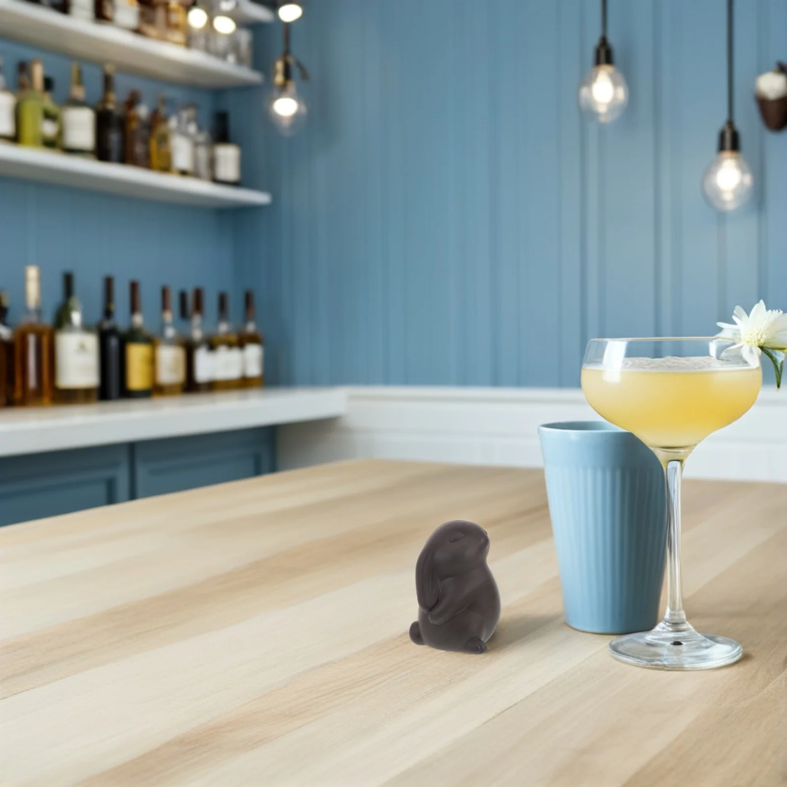 

Purple Sand Bunny Vintage Chinese Kung Fu Tea Pet Mini Stoneware Rabbit Statue for Home Office Tea Ceremony Mini Rabbit Figurine